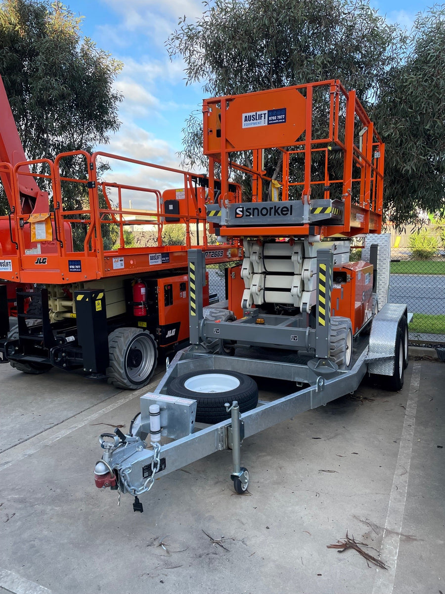 22ft Snorkel Scissor Lift on Trailer Package Melbourne Auslift Equipment