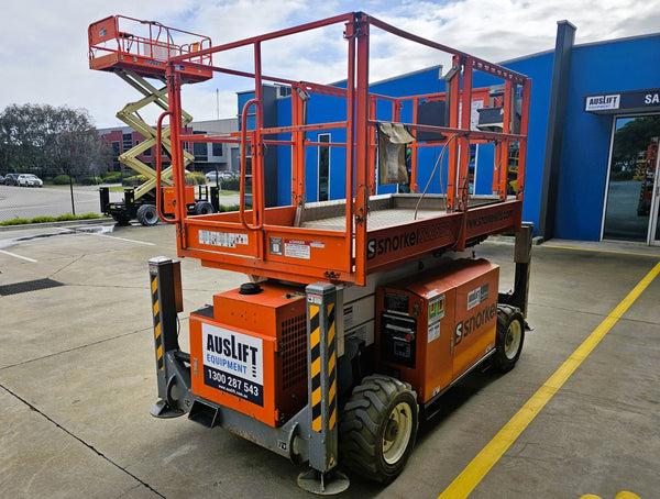 2018 Snorkel S2255RT with Trailer - 22ft Rough Terrain Diesel Scissor Lift