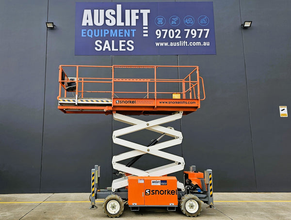 2018 Snorkel S2255RT with Trailer - 22ft Rough Terrain Diesel Scissor Lift