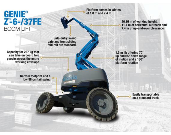 2018 Genie Z60/37 FE - 60ft Hybrid Electric Knuckle Boom Lift