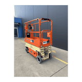 JLG 1930ES electric scissor lift (SN6420) rear left side quarter view
