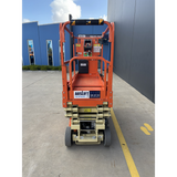 JLG 1930ES electric scissor lift (SN8095) rear view lowered position