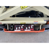 JLG 1930ES electric scissor lift (SN8095) left side battery compartment undercarriage