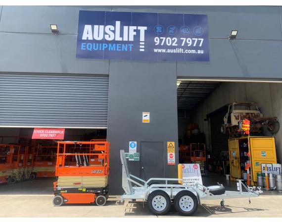 JLG 1932R 19ft Electric Scissor lift on Bullant Trailer Package