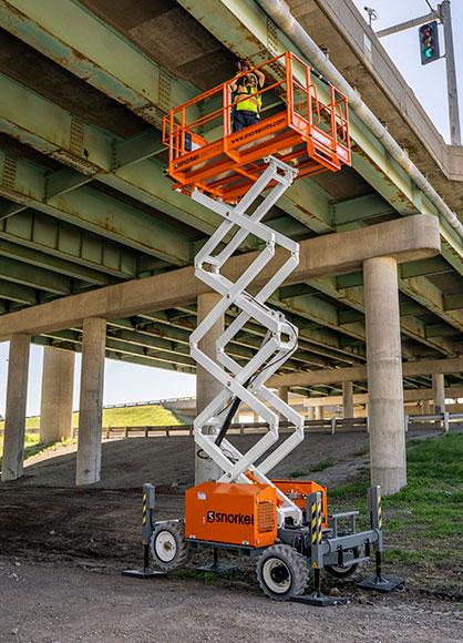 Snorkel S2770RT 27ft Wide Deck Rough Terrain Diesel Scissor Lift