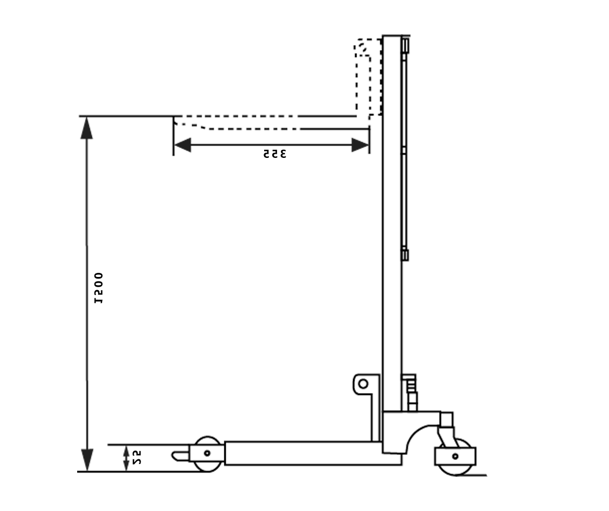 DEP90 Mini Aluminium Hand Stacker Lift Trolley - 1.5m Duct Lifter To 90kg By Teamstar